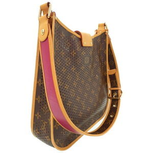 Louis Vuitton Monogram Bag Leather Musette Brown Shoulder Perforated